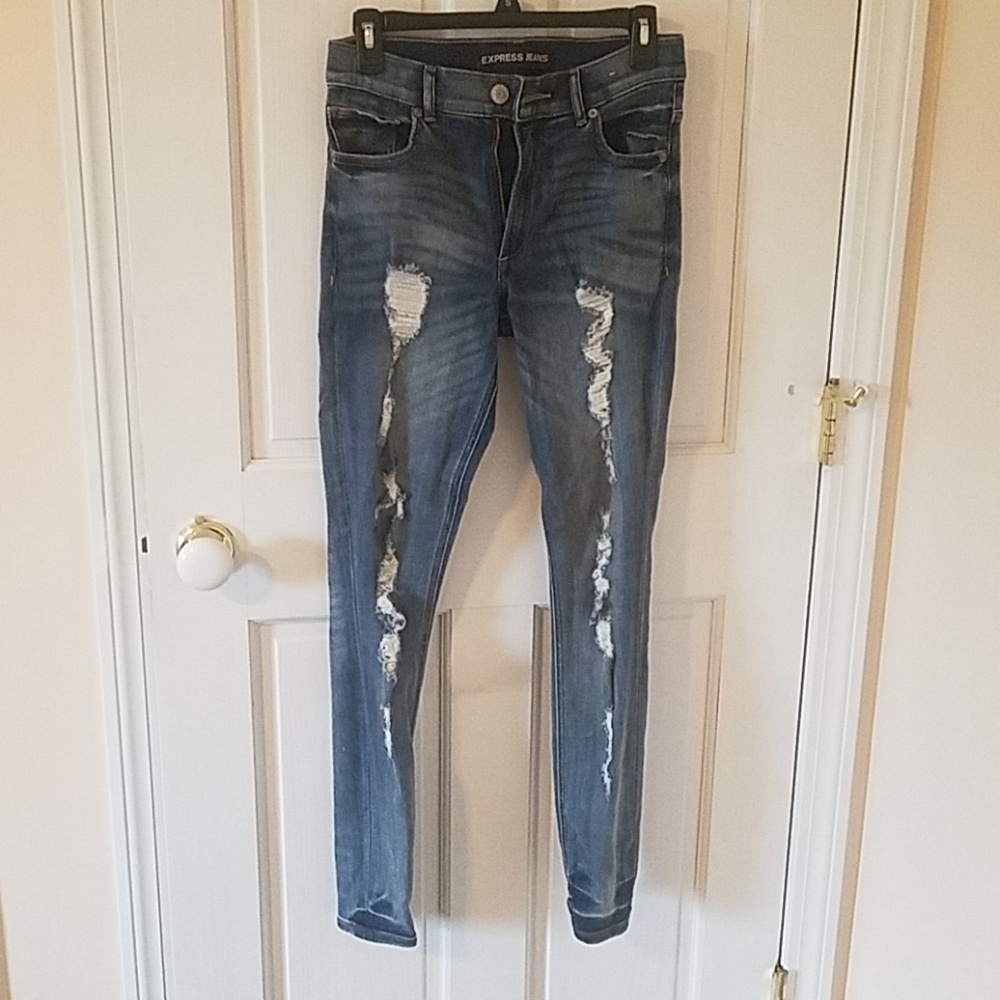 Express ripped skinny jeans